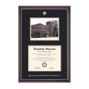 USC Trojans Windsor Bovard Litho 8.5 x 11 Diploma frame BA/MA/PHD